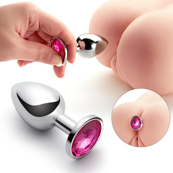 PLUG ANAL CROMADO JÓIA REDONDA - Imagem 2