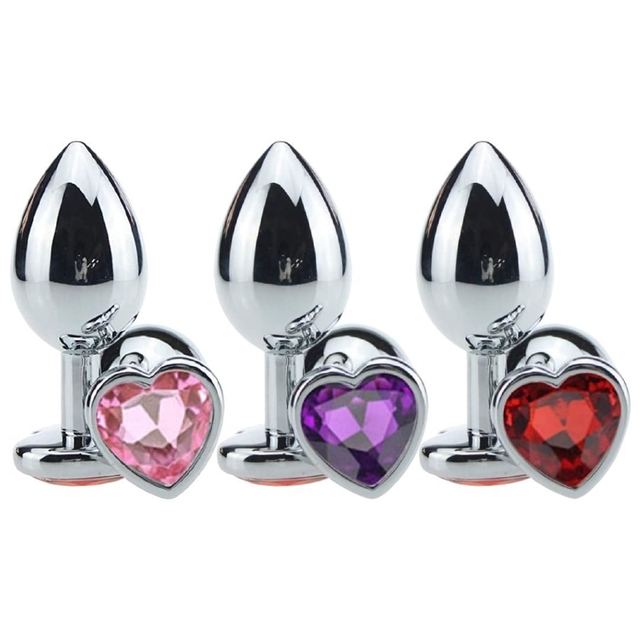 PLUG ANAL CROMADO JÓIA DE CORAÇÃO